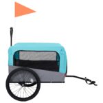 vidaXL Vozík pre domáce zvieratá na bicykel/beh 2-v-1, modro sivý – Obrázok 5