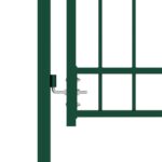 vidaXL Plotová brána EMMEN s hrotmi, oceľ 104x97 cm, zelená – Obrázok 3