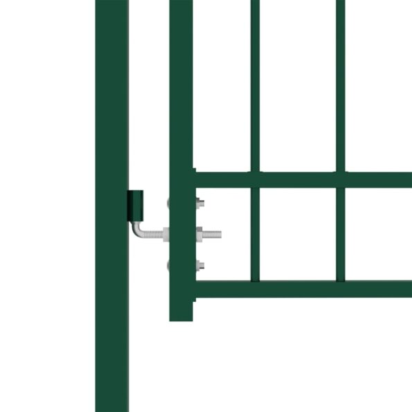 vidaXL Plotová brána EMMEN s hrotmi, oceľ 104x97 cm, zelená – Obrázok 3