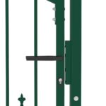 vidaXL Plotová brána EMMEN s hrotmi, oceľ 104x97 cm, zelená – Obrázok 4