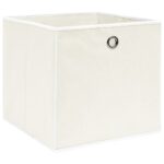 vidaXL Úložné boxy 10 ks, biele 32x32x32 cm, látka – Obrázok 3