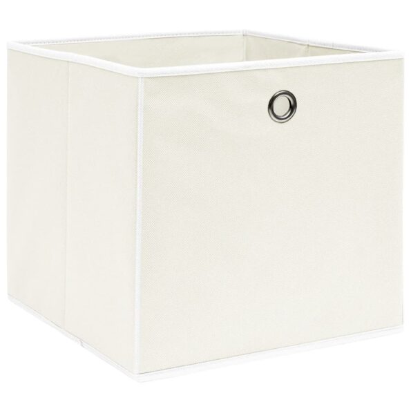 vidaXL Úložné boxy 10 ks, biele 32x32x32 cm, látka – Obrázok 3