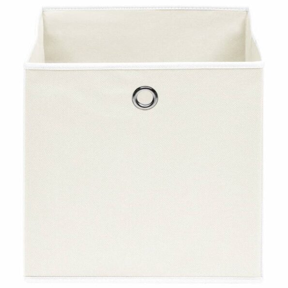 vidaXL Úložné boxy 10 ks, biele 32x32x32 cm, látka – Obrázok 4