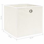 vidaXL Úložné boxy 10 ks, biele 32x32x32 cm, látka – Obrázok 5