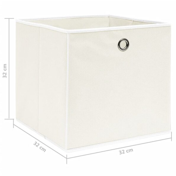 vidaXL Úložné boxy 10 ks, biele 32x32x32 cm, látka – Obrázok 5