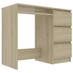 vidaXL Písací stôl, dub sonoma 90x45x76 cm, kompozitné drevo – Obrázok 2