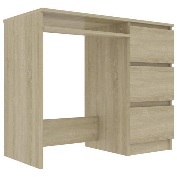 vidaXL Písací stôl, dub sonoma 90x45x76 cm, kompozitné drevo – Obrázok 2
