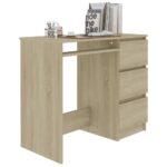 vidaXL Písací stôl, dub sonoma 90x45x76 cm, kompozitné drevo – Obrázok 3
