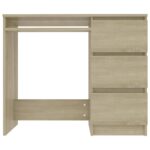 vidaXL Písací stôl, dub sonoma 90x45x76 cm, kompozitné drevo – Obrázok 4
