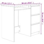vidaXL Písací stôl, dub sonoma 90x45x76 cm, kompozitné drevo – Obrázok 7