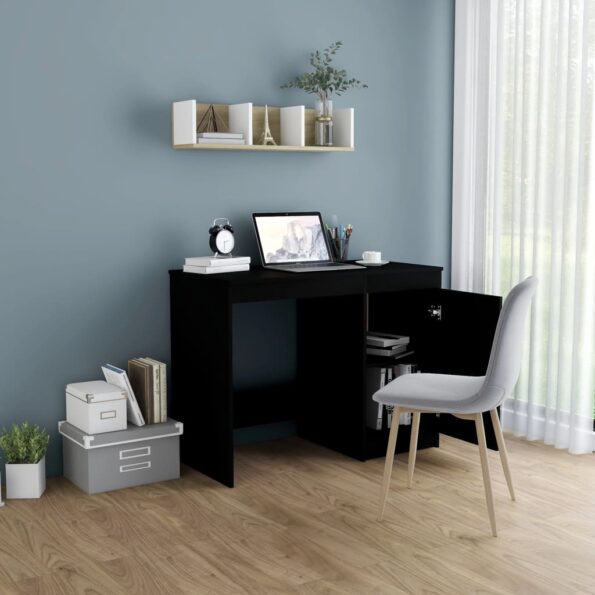 vidaXL Písací stôl, čierny 100x50x76 cm, kompozitné drevo – Obrázok 3