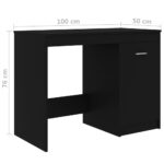 vidaXL Písací stôl, čierny 100x50x76 cm, kompozitné drevo – Obrázok 9