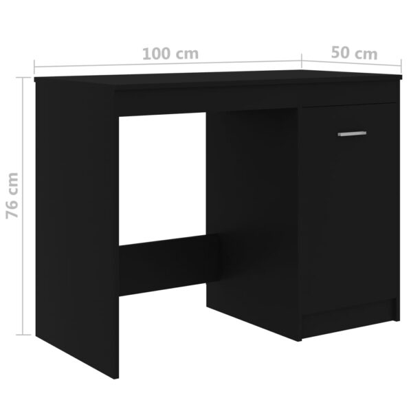 vidaXL Písací stôl, čierny 100x50x76 cm, kompozitné drevo – Obrázok 9