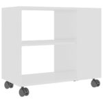 vidaXL Príručný stolík, biely 70x35x55 cm, kompozitné drevo – Obrázok 2