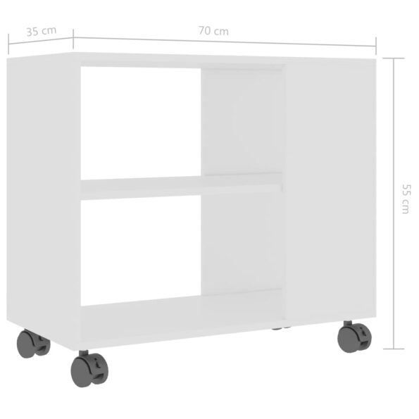 vidaXL Príručný stolík, biely 70x35x55 cm, kompozitné drevo – Obrázok 6