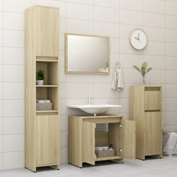 vidaXL Skrinka do kúpeľne, dub sonoma 60x33x61 cm, kompozitné drevo – Obrázok 6