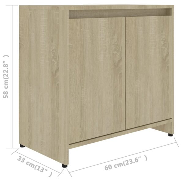 vidaXL Skrinka do kúpeľne, dub sonoma 60x33x61 cm, kompozitné drevo – Obrázok 11