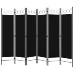 vidaXL Paraván so 6 panelmi, čierny 240x180 cm – Obrázok 2