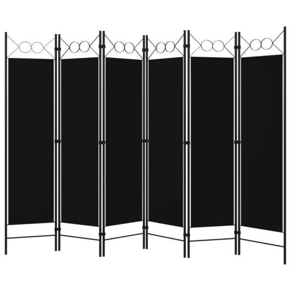 vidaXL Paraván so 6 panelmi, čierny 240x180 cm – Obrázok 2