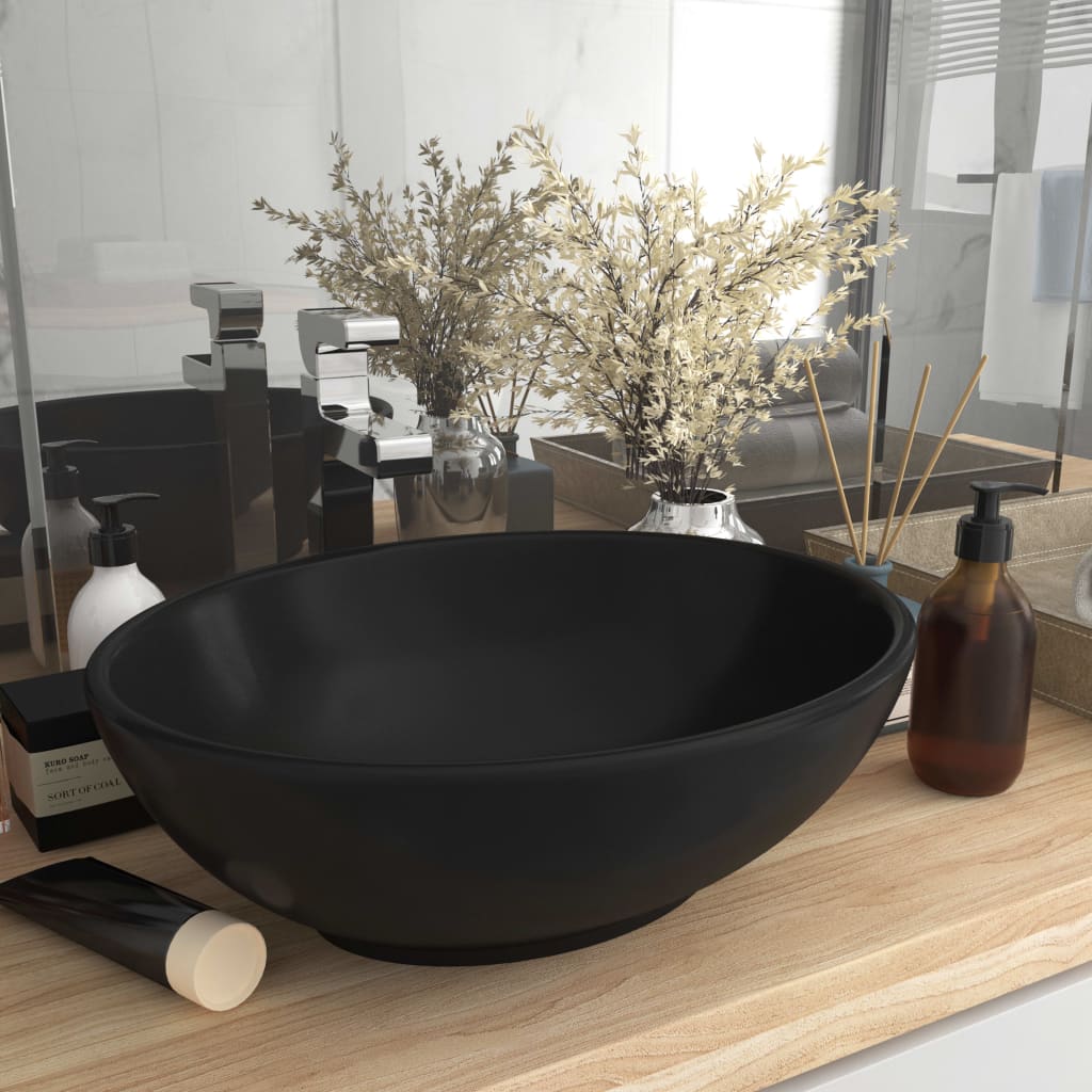 VXL8720286036365_m_en_hd_1.jpg vidaXL Luxusné oválne umývadlo matné čierne 40x33 cm keramické – Obrázok 1