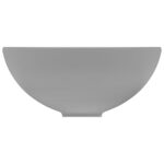 vidaXL Luxusné umývadlo, okrúhle, matné svetlosivé 32,5x14 cm,keramika – Obrázok 4