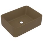 vidaXL Luxusné umývadlo matné krémové 41x30x12 cm keramické – Obrázok 2