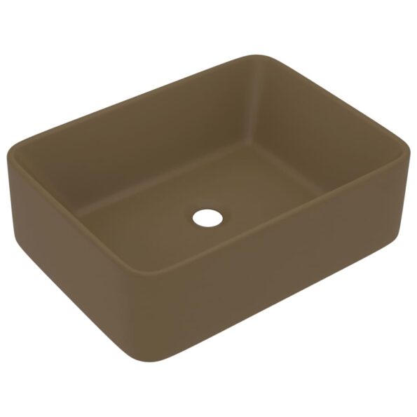 vidaXL Luxusné umývadlo matné krémové 41x30x12 cm keramické – Obrázok 2