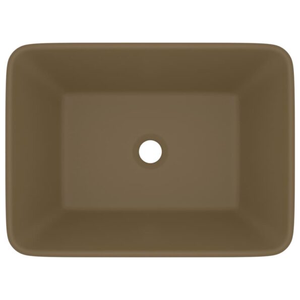 vidaXL Luxusné umývadlo matné krémové 41x30x12 cm keramické – Obrázok 3