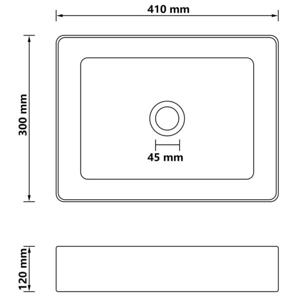 vidaXL Luxusné umývadlo matné krémové 41x30x12 cm keramické – Obrázok 6