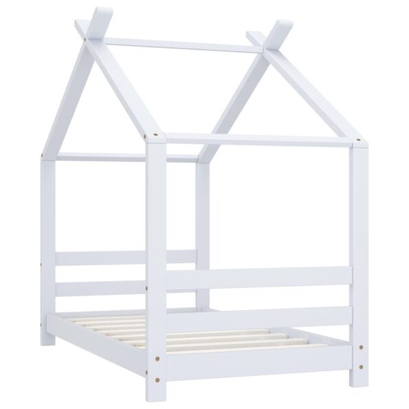 vidaXL Rám detskej postele biely 70x140 cm borovicový masív – Obrázok 2