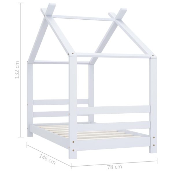 vidaXL Rám detskej postele biely 70x140 cm borovicový masív – Obrázok 7