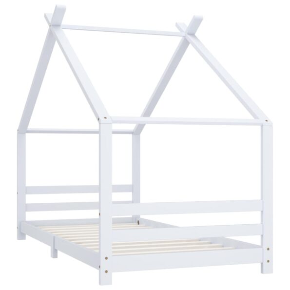 vidaXL Rám detskej postele biely 90x200 cm borovicový masív – Obrázok 3