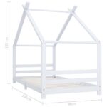 vidaXL Rám detskej postele biely 90x200 cm borovicový masív – Obrázok 7