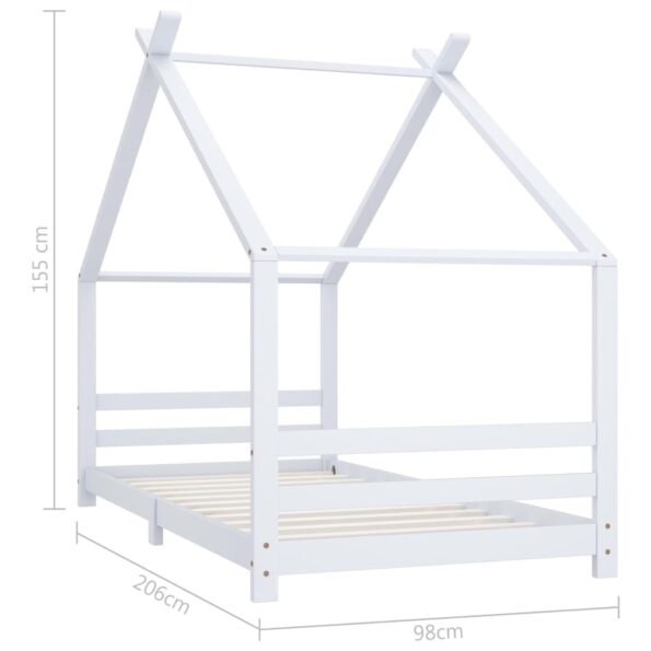 vidaXL Rám detskej postele biely 90x200 cm borovicový masív – Obrázok 7