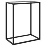 vidaXL Konzolový stolík priehľadný 60x35x75 cm tvrdené sklo