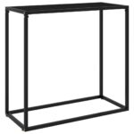 vidaXL Konzolový stolík čierny 80x35x75 cm tvrdené sklo