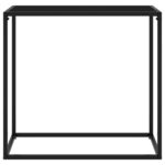 vidaXL Konzolový stolík čierny 80x35x75 cm tvrdené sklo – Obrázok 2