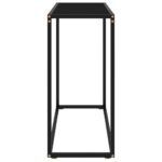 vidaXL Konzolový stolík čierny 80x35x75 cm tvrdené sklo – Obrázok 3