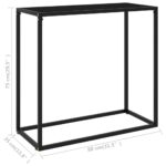 vidaXL Konzolový stolík čierny 80x35x75 cm tvrdené sklo – Obrázok 6