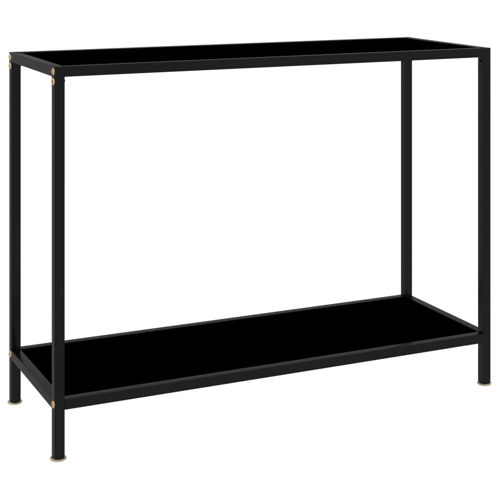 VXL8720286057643_a_en_hd_1.jpg vidaXL Konzolový stolík, čierny 100x35x75 cm, tvrdené sklo – Obrázok 1