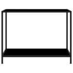 vidaXL Konzolový stolík, čierny 100x35x75 cm, tvrdené sklo – Obrázok 2