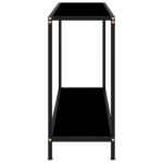 vidaXL Konzolový stolík, čierny 100x35x75 cm, tvrdené sklo – Obrázok 3