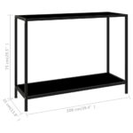 vidaXL Konzolový stolík, čierny 100x35x75 cm, tvrdené sklo – Obrázok 6