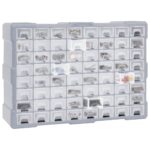 vidaXL Organizér so 64 zásuvkami 52x16x37,5 cm – Obrázok 2