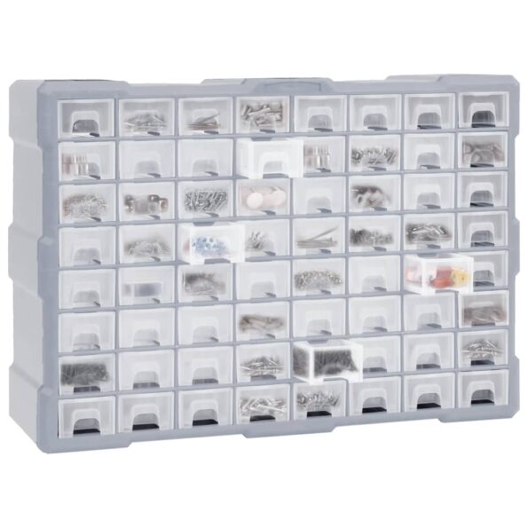 vidaXL Organizér so 64 zásuvkami 52x16x37,5 cm – Obrázok 2