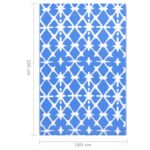 vidaXL Vonkajší koberec ARAKIL modro-biely 160x230 cm PP – Obrázok 7