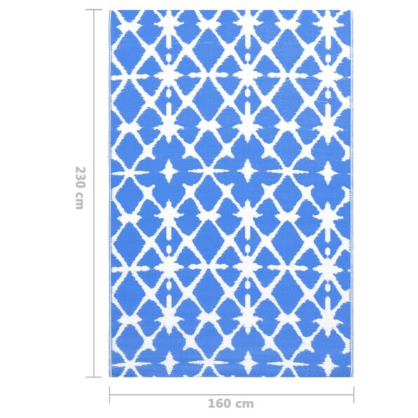 vidaXL Vonkajší koberec ARAKIL modro-biely 160x230 cm PP – Obrázok 7