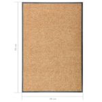 vidaXL Rohožka, prateľná, krémová 60x90 cm – Obrázok 6