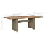 vidaXL Záhradný jedálenský stôl, hnedý 200x100x74 cm, polyratan – Obrázok 6