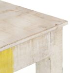 vidaXL Konzolový stolík biely 115x35x77 cm surový mangovníkový masív – Obrázok 4
